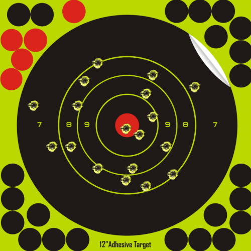 STP12INBS | 12 x 12 Inch Bullseye Splatter Burst Reactive Shooting Target Shoot